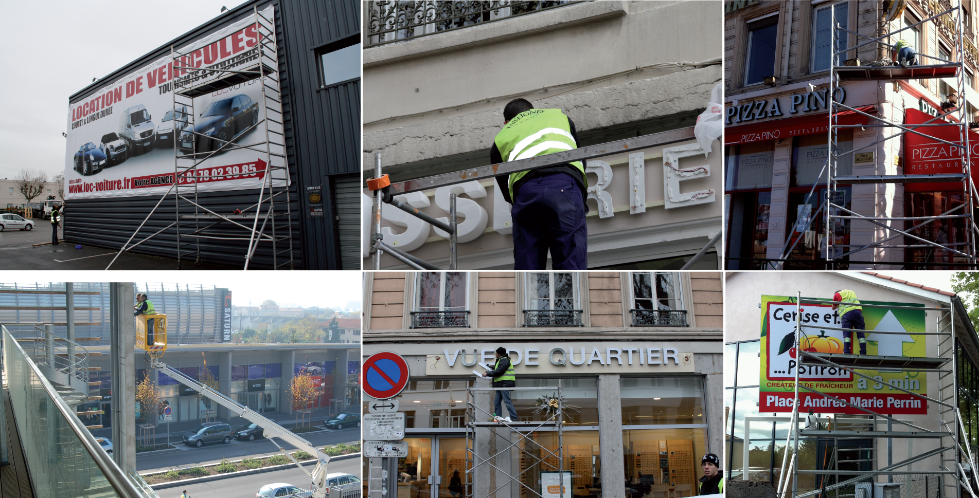 Nos équipes qui posent des enseignes